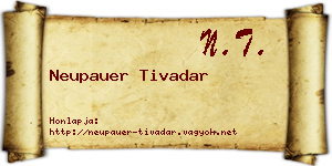 Neupauer Tivadar névjegykártya